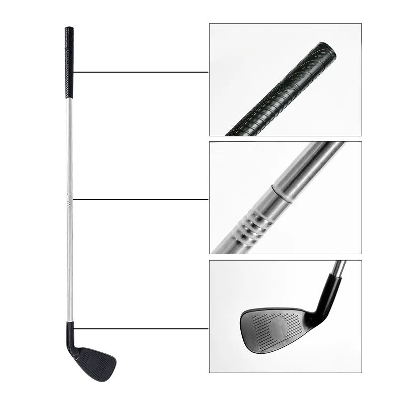 Metal golf club available in adult and children sizes for outdoor sports and fitness