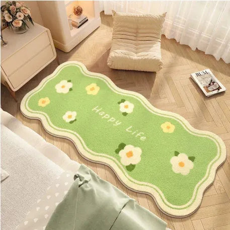 Flower shaped cashmere bedside blanket with alien cartoon design in multiple colour options