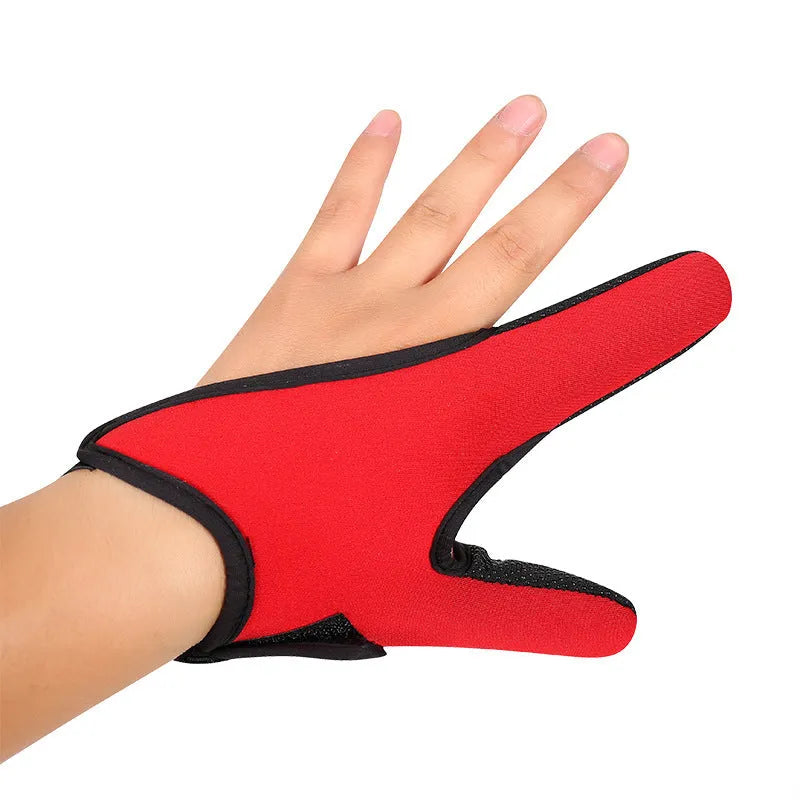 Two finger fishing glove for lure fishing with microfiber palm and diving cloth back in camouflage colour