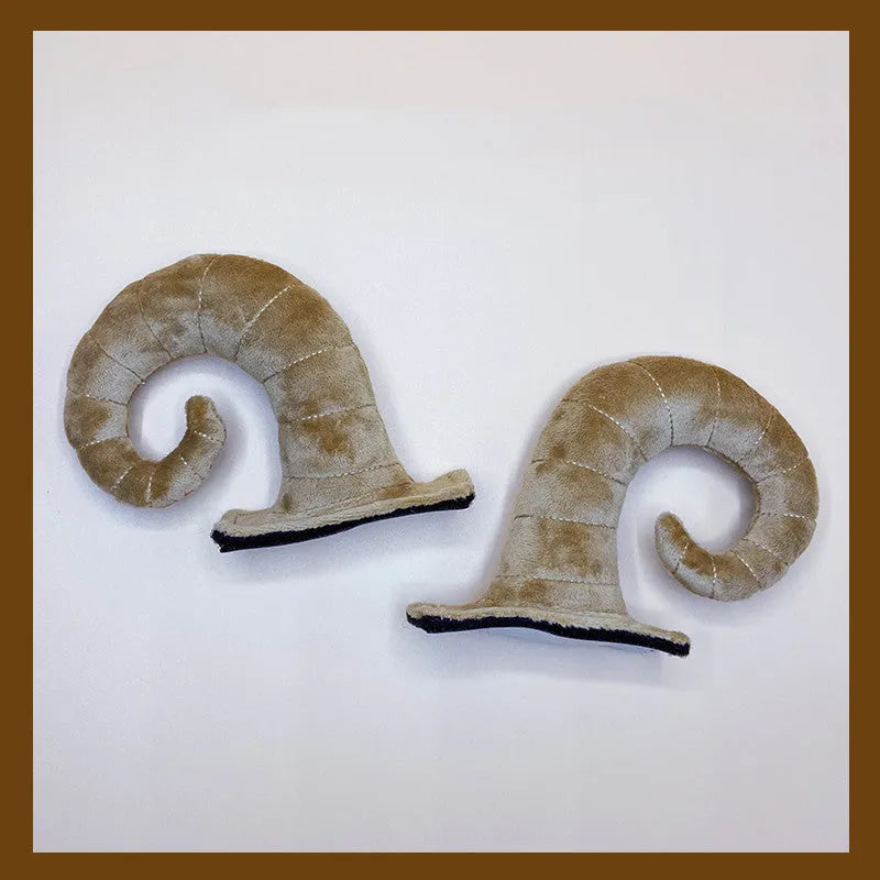Pair of composite fiber bull horns for motorcycle full helmet decoration in black, pink, brown and gray