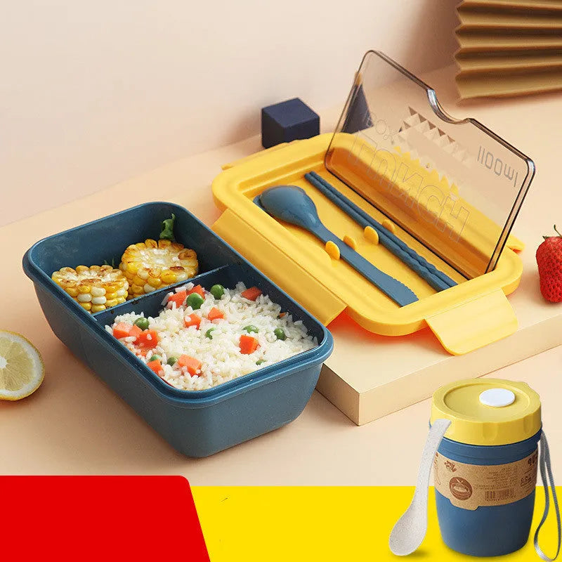 Four-layer plastic bento box in Nordic style with partitioned design showing green colour option