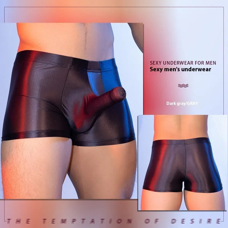 Men's animal year red boxer shorts with seamless nylon construction and mid waist design