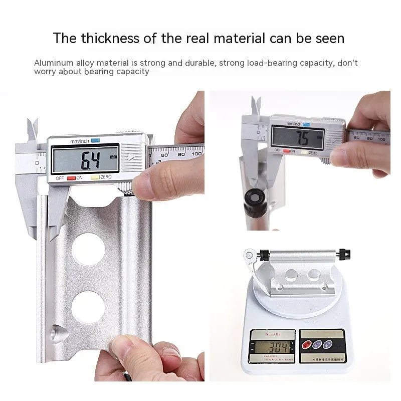 Silver metal bicycle front fork fixing clip for SUV modification and accessory mounting