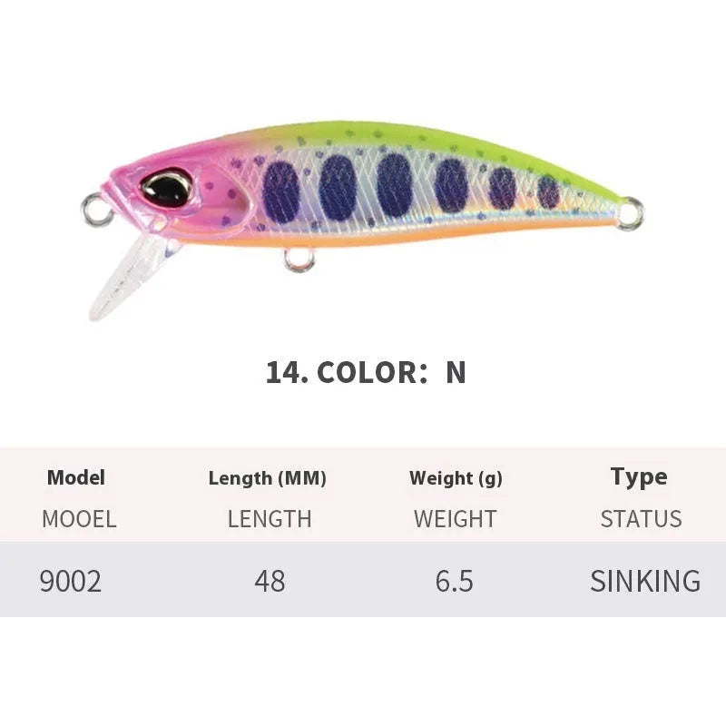 Tossing Japanese 48mm soft plastic mino fishing lure for mandarin fish and snakehead.