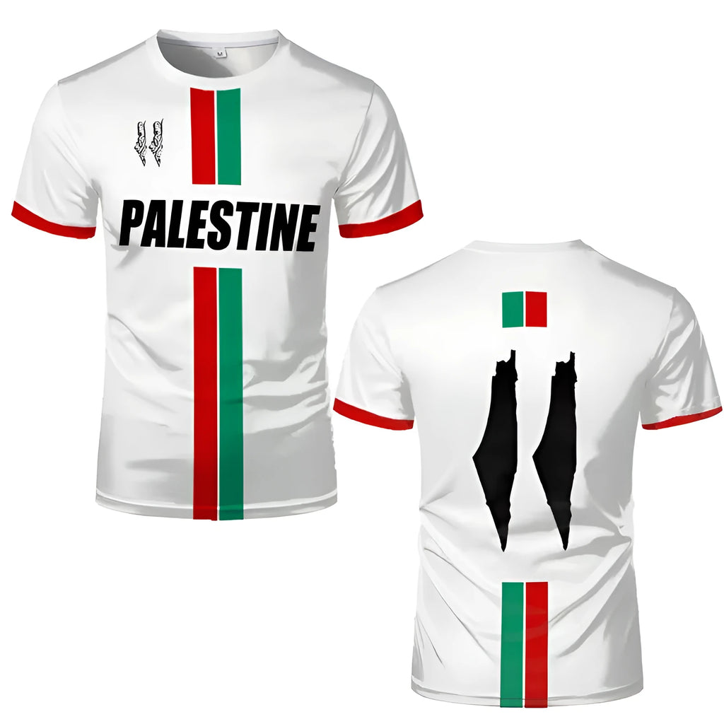 3D printed football pattern T-shirt in black spandex fabric with half sleeve street fashion design