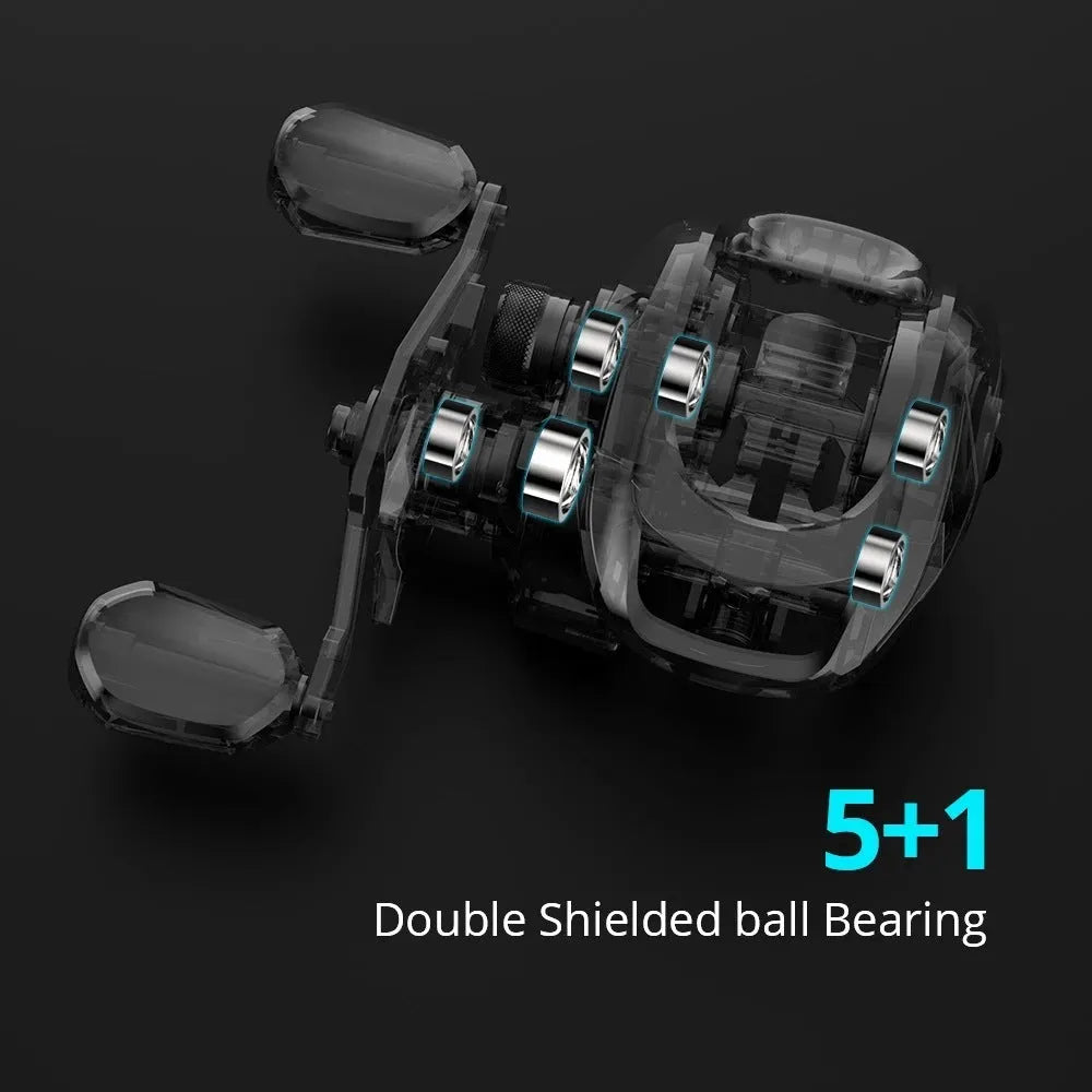 Drip Wheel fishing reel with Rocking Wheel system showing left and right hand configuration options