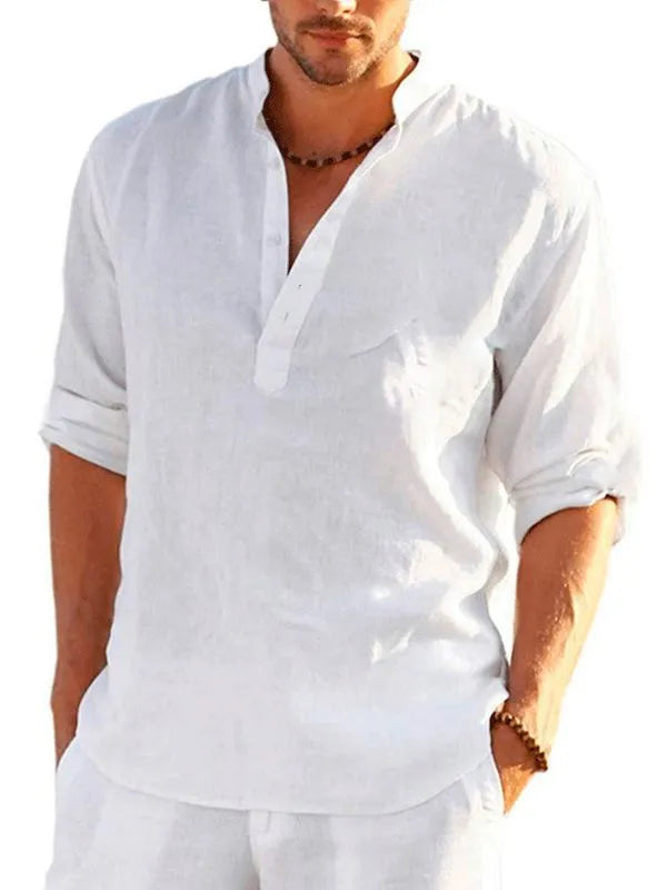 Bamboo hemp short sleeve shirt with 3D digital thermal transfer striped pattern in British style