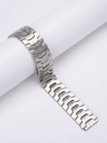 Stainless steel replacement watch band for Samsung Watch models in silver and black colour options