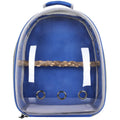 Plastic bird backpack carrier in black for small pet travel with zipper closure and perch rod