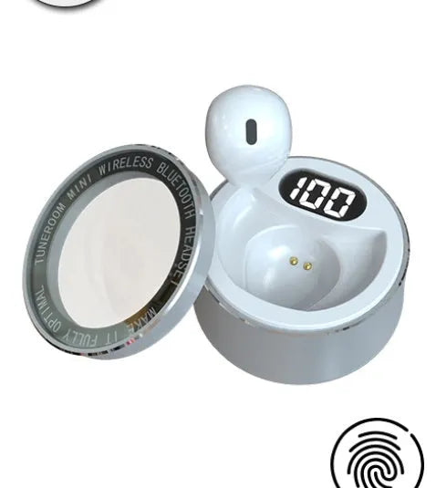 Invisible mini in-ear Bluetooth headset with 9mm skin-coloured non-flashing earpiece for discreet hands-free communication