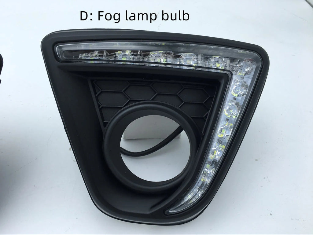 Mazda CX-5 daytime running light LED unit with electroplated metal housing and 12V electrical connection