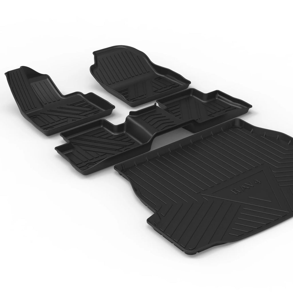 Black carbon fibre pattern TPE car boot liner for trunk protection