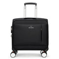 18 inch black Oxford cloth business boarding case with universal wheels and anti-theft features