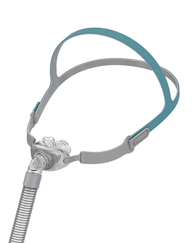 Ventilator nasal pillow mask with silicone cushion and thickened adjustable headband for CPAP therapy