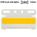 12V 24V aluminium alloy waterproof COB LED truck side light and grounded tyre marker in multiple colours.