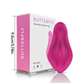 Rose red female vibrator with butterfly design and smartphone APP remote control
