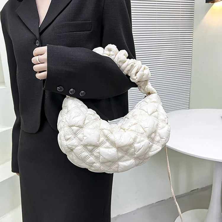 Women's casual nylon messenger bag in a solid colour with a long shoulder strap