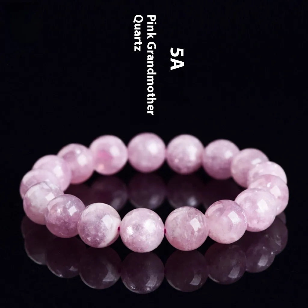 Purple polished grandmother crystal bead bracelet in geometric unisex Korean style.