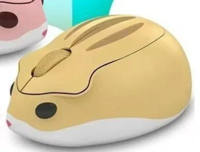 Hamster wireless mute mouse in yellow, pink, or grey with Bluetooth connectivity and compact design