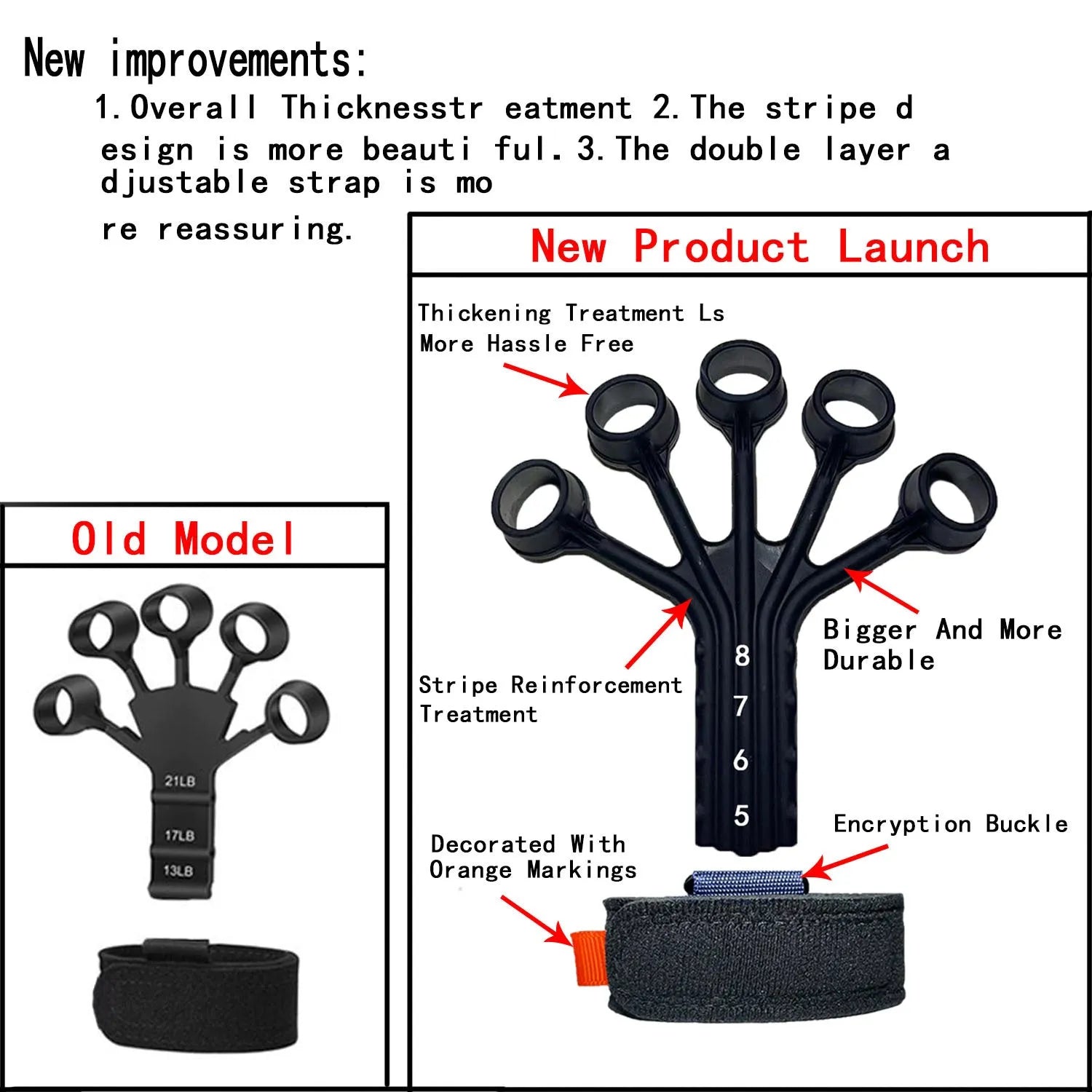 Silicone finger flexion extension trainer with adjustable belt for adult rehabilitation