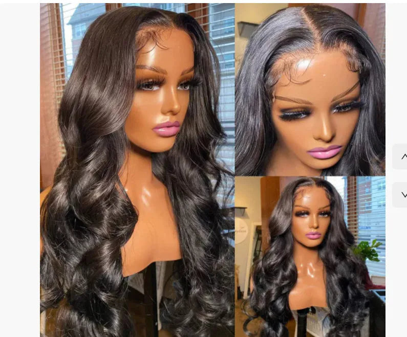Black medium-long curly full-head wig on a mesh lace base for ladies