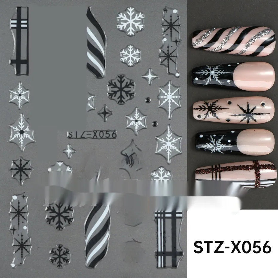 Black and silver stripe nail art stickers for French manicure designs in plastic material