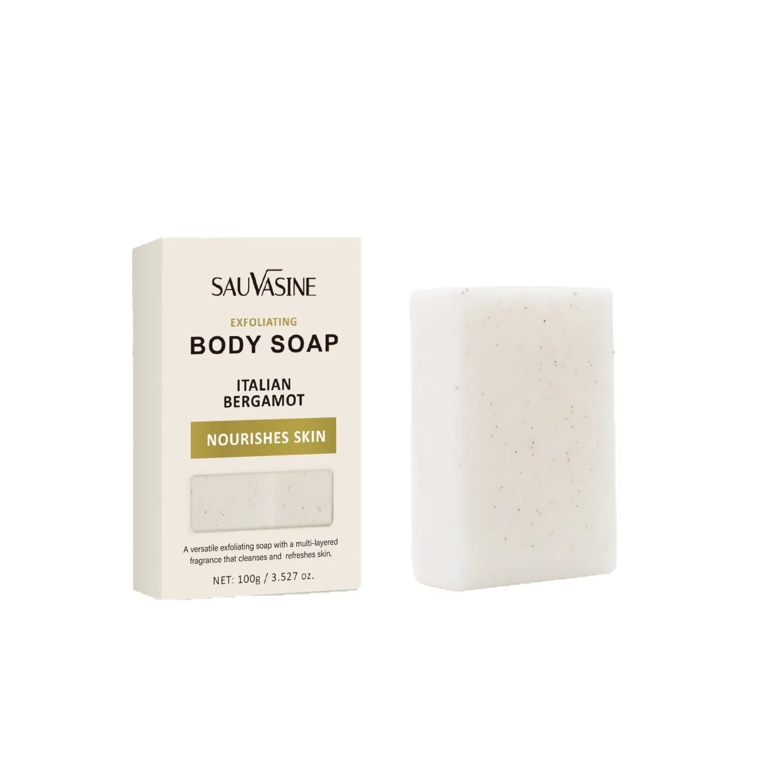 Exfoliating and moisturising deep cleansing body soap bar for adults.