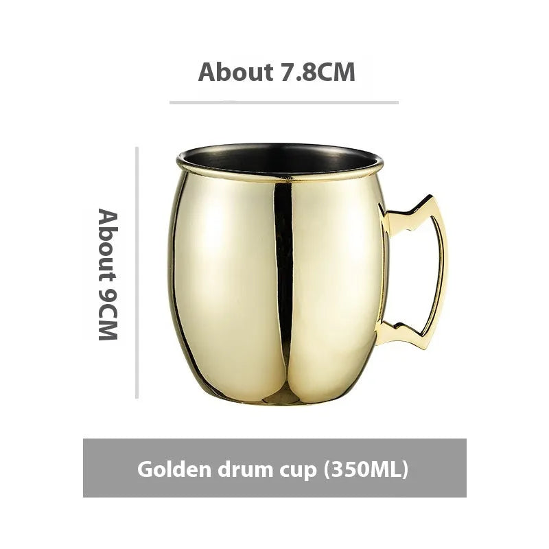 Stainless steel Moscow mule cup with copper plating in multiple colour options and capacity sizes