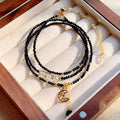 Blue sandstone three-ring bracelet for women with multi-layer gold design