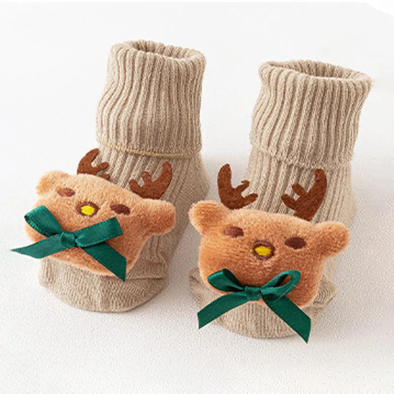 Cotton baby floor socks in various colours for crawling and walking