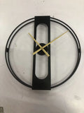 Large 50 cm round metal wall clock with Arabic numerals in black or gold finish