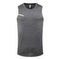 Men's solid colour quick-drying polyester sports tank top for summer outdoor activities.