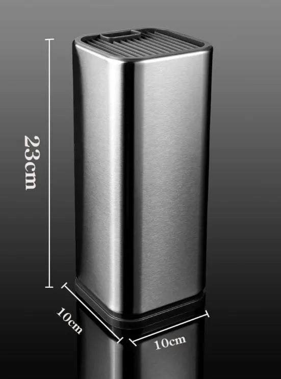 Black stainless steel kitchen tool holder with storage bucket for knives and cutlery organisation