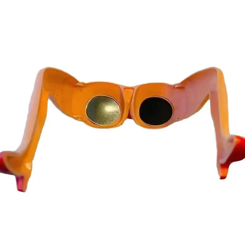 Orange plastic Personality Leg Hip Sunglasses showing novelty leg and hip motif design.