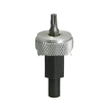 Close-up of an ignition module wrench tool with aluminium knurled knobs on a carbon steel handle.