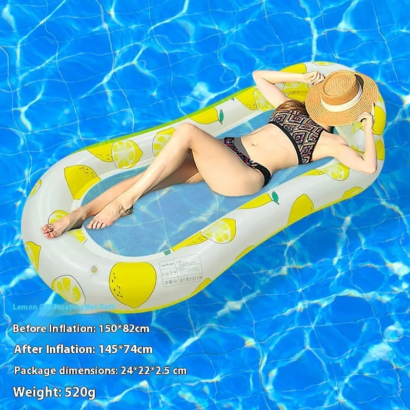 PVC inflatable floating row with thick sequins and wave design in multiple colour patterns