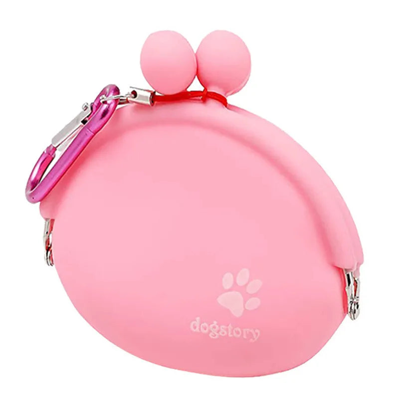 Silicone dog training treat pouch with hook and loop fastening in assorted colours