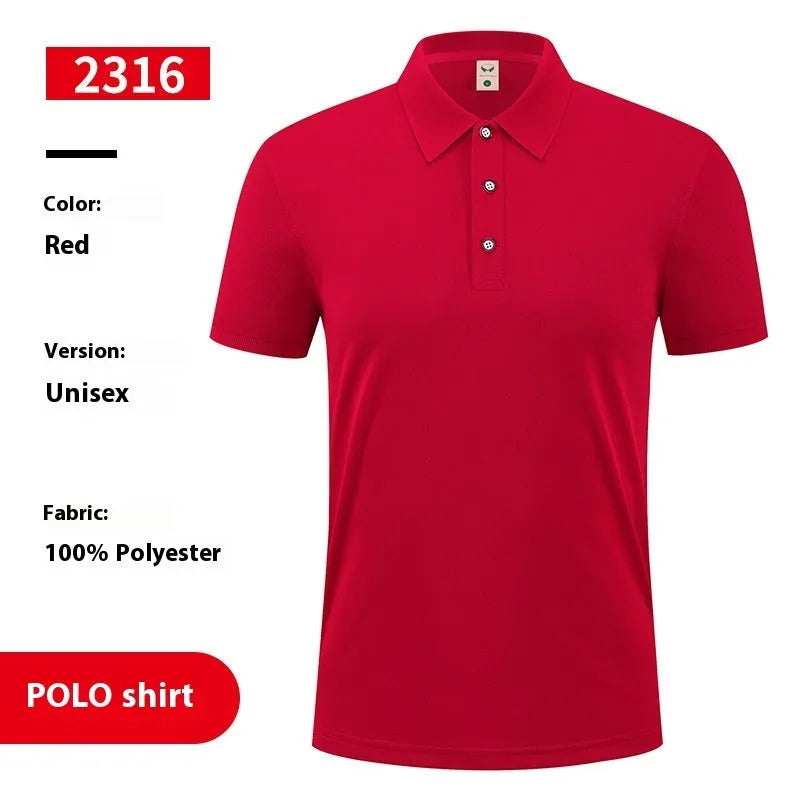 Ice silk polo shirt with advertising logo pattern in multiple colour options