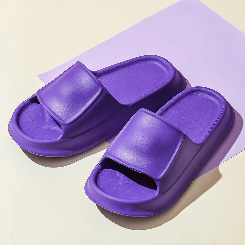 Thick sole EVA foam flip flop slippers for men and women in various colours.