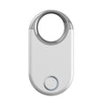 Black and white GPS anti-loss tracking device showing compact 55.1mm size with USB charging port