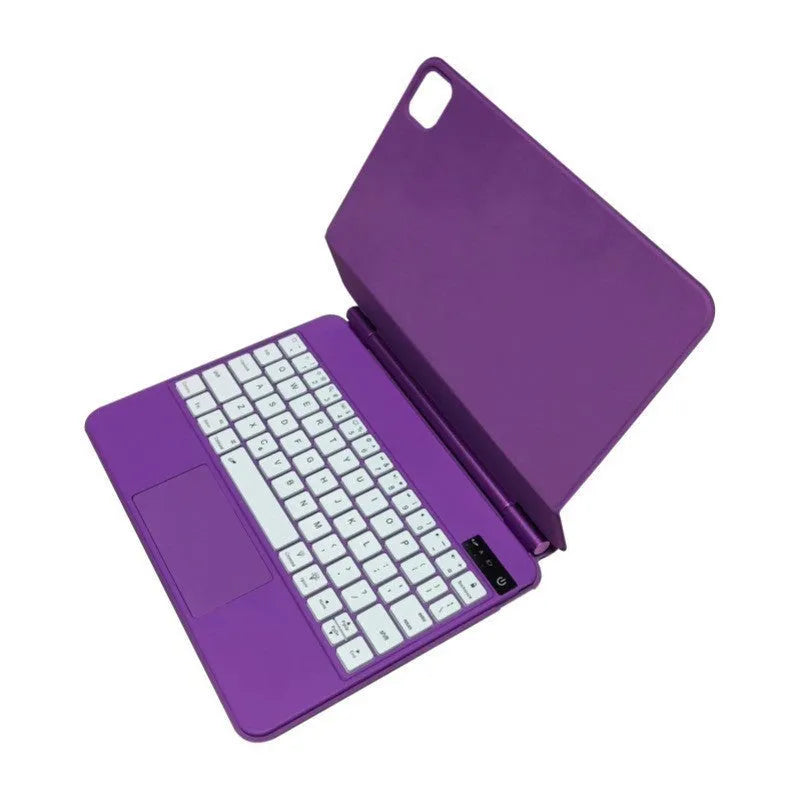 Suspension Magic Bluetooth keyboard with magnetic iPad attachment in black white pink purple or blue