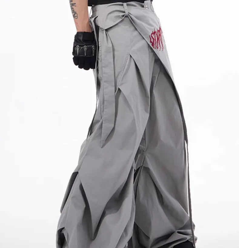 Boys wide-leg trousers in Korean style with solid black colour option