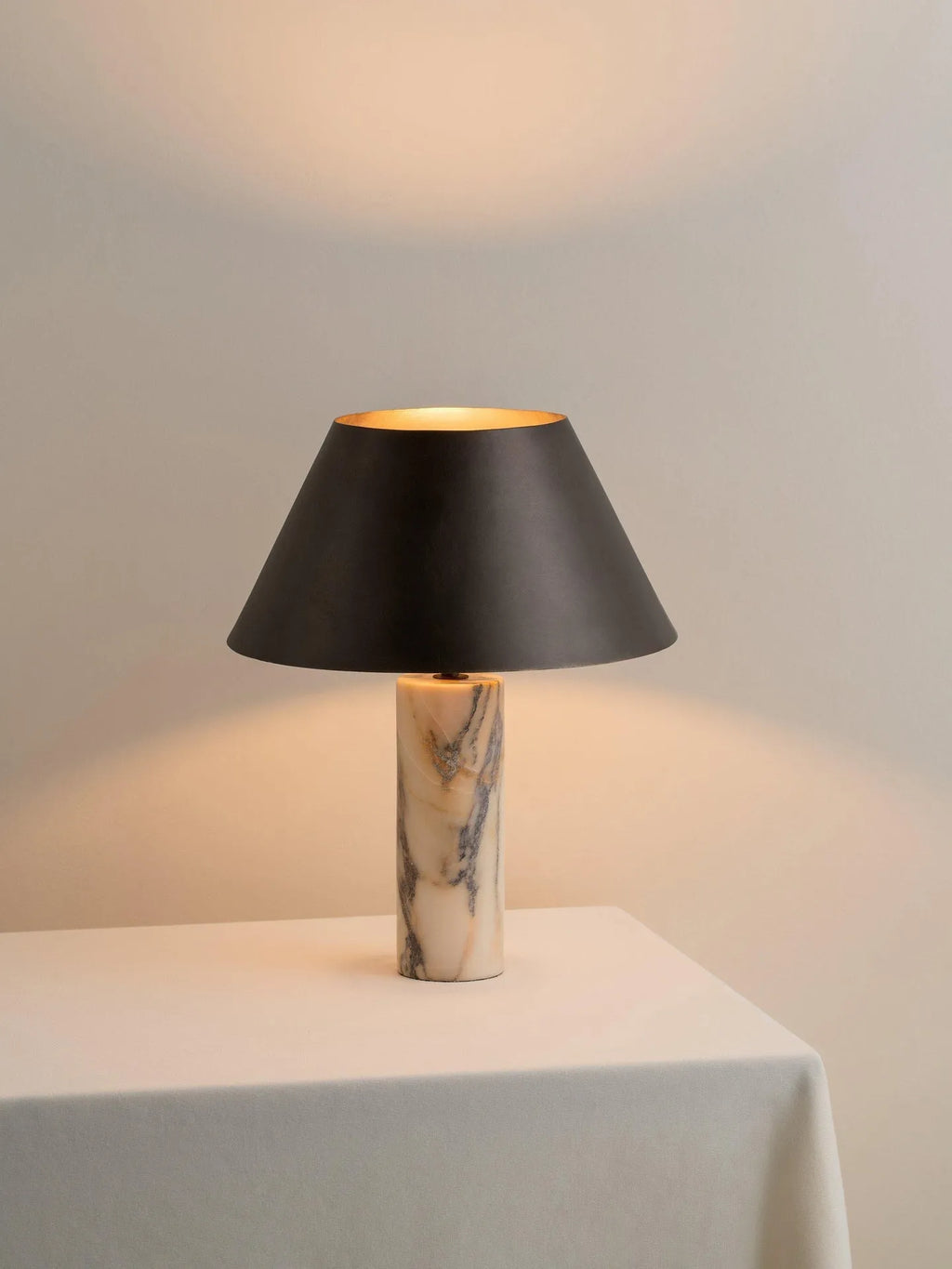 Black marble table lamp base with modern simple design for home decoration