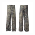 Men's straight leg camouflage jeans in cotton denim with digital pattern