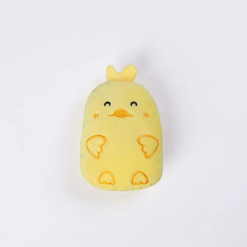 Plush cat chewing toy with claws for biting, filled with catnip
