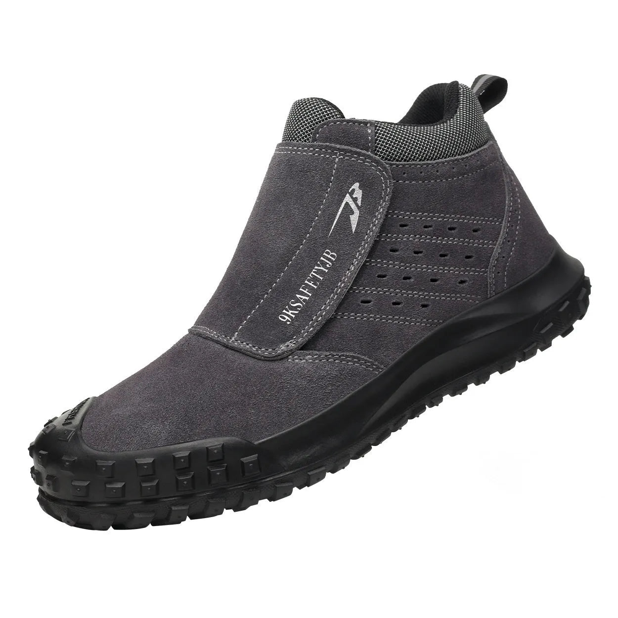 Four Seasons lightweight welder safety shoes with steel toe cap in sand colour with front lace-up closure