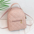 Hard shell square girls backpack with embroidery in black, pink, or white colours.