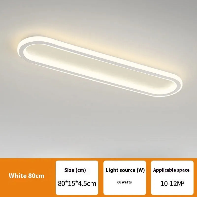 Aluminium strip ceiling lamp with PVC shade in choice of colours and lighting options