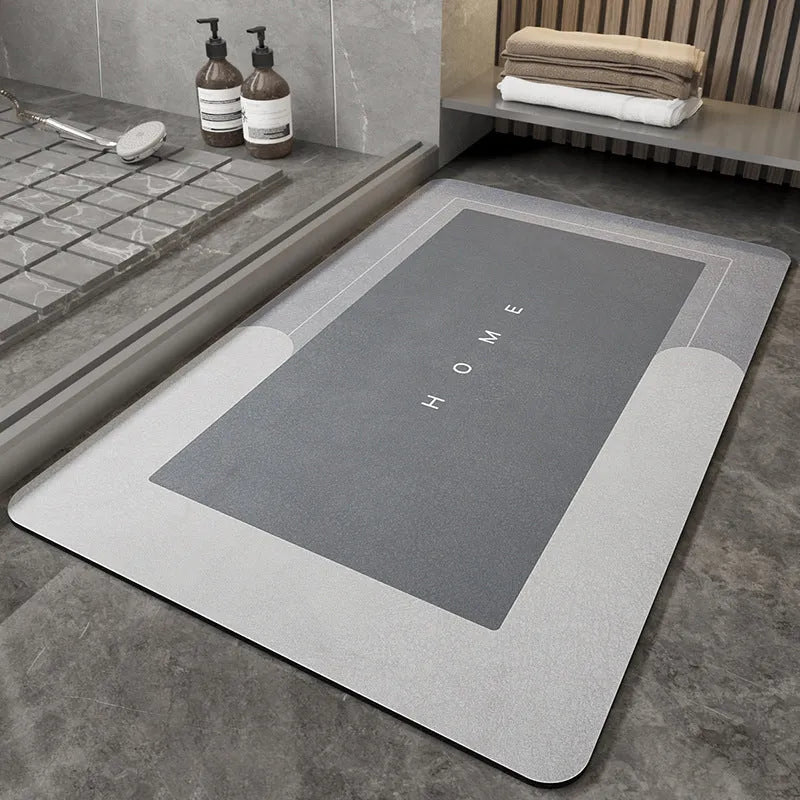 Blended bathroom floor mat for sliding door cushioning in blue colour rectangular shape