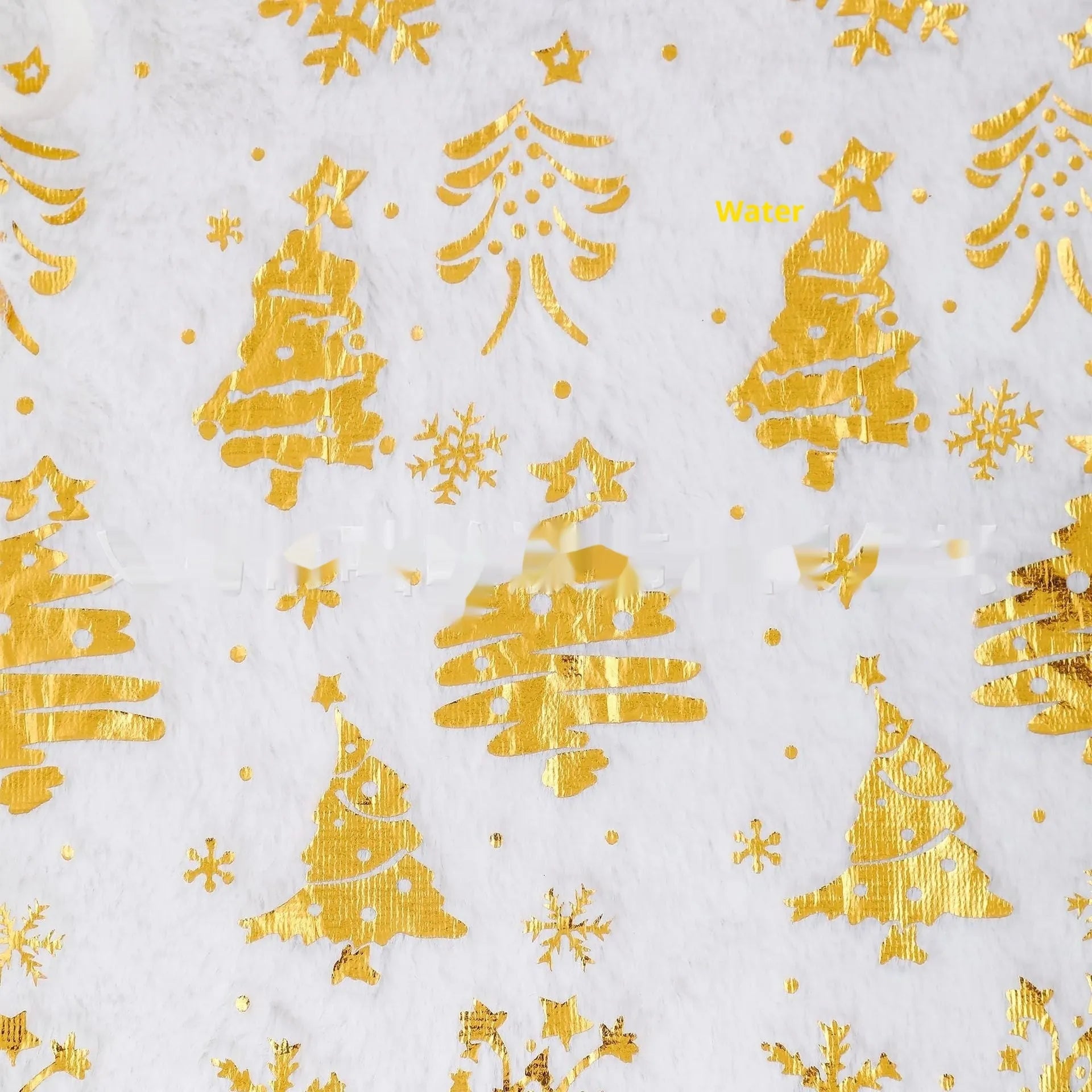 Plush Christmas tree floor mat with detailed gilding snowflake design, shown in multiple sizes.